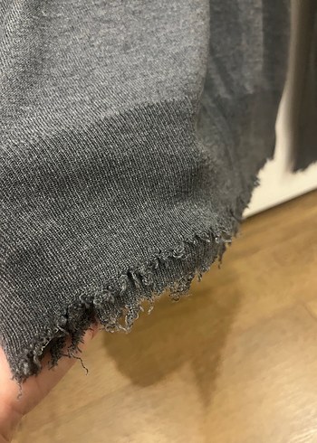 Gri Kadın Örgü Triko Kazak - Görsel 3