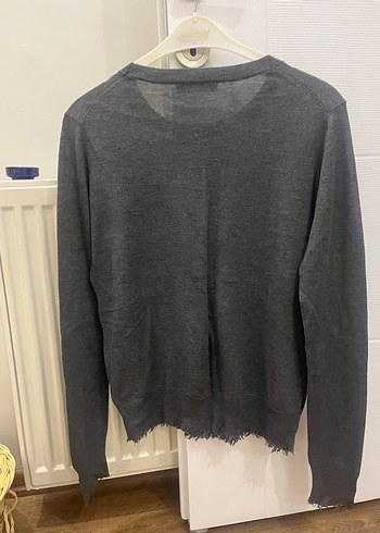 Gri Kadın Örgü Triko Kazak - Görsel 2