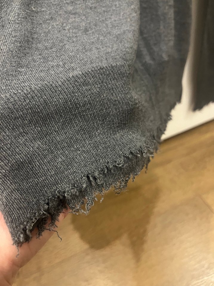 Gri Kadın Örgü Triko Kazak - Görsel 3