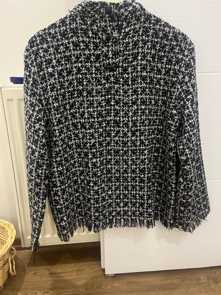 Zara Ekose Desenli Gri Kadın üst giyim - Görsel 2