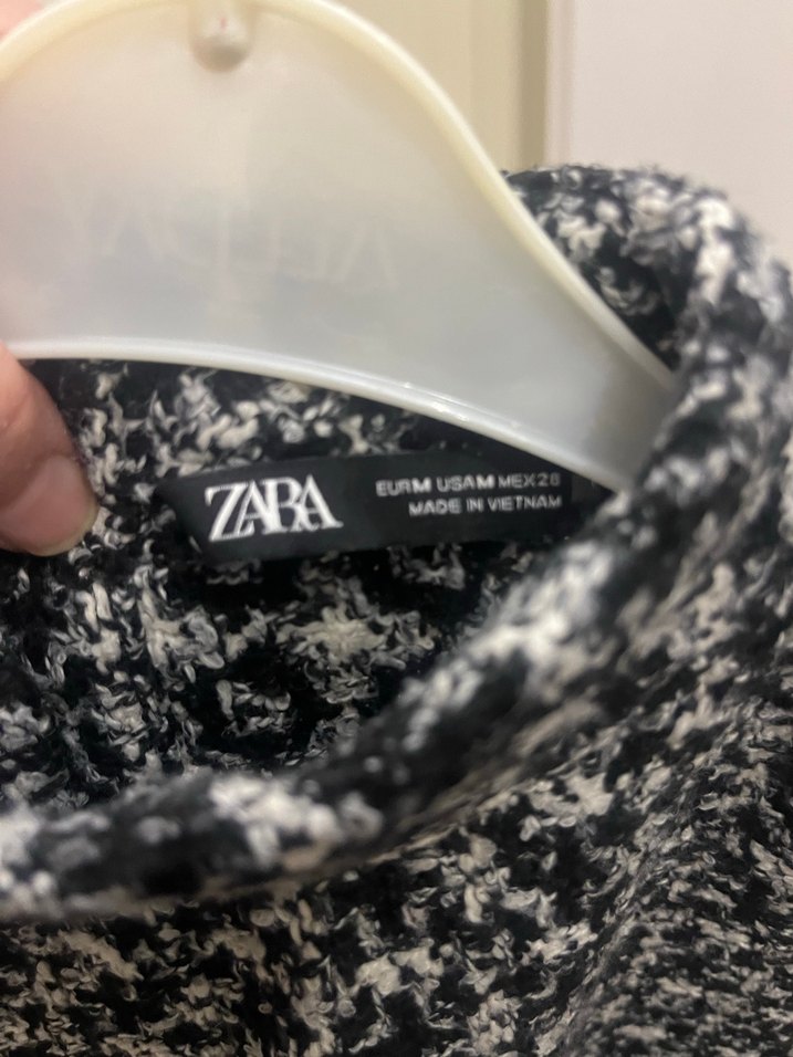 Zara Ekose Desenli Gri Kadın üst giyim - Görsel 3