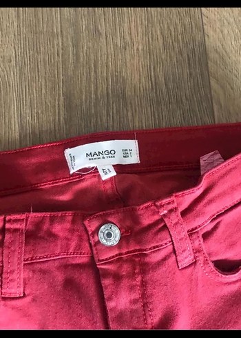 Mango Kırmızı Kadın Skinny Pantolon - Görsel 3