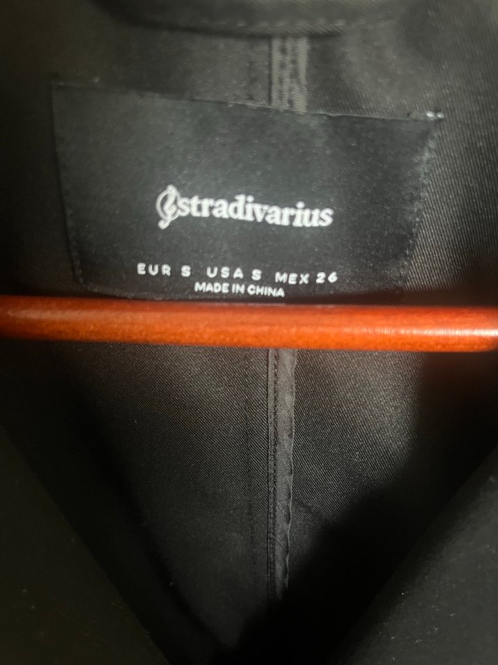 Stradivarius Düğmeli Siyah Uzun Kadın Trençkot - Görsel 5