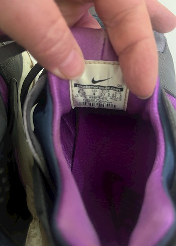 Nike Air Kadın Gri Mor Bağcıklı Platform Spor Ayakkabı - Görsel 4