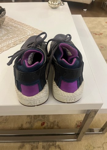 Nike Air Kadın Gri Mor Bağcıklı Platform Spor Ayakkabı - Görsel 3