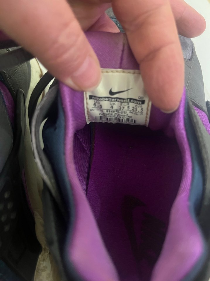 Nike Air Kadın Gri Mor Bağcıklı Platform Spor Ayakkabı - Görsel 4