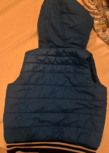 Erkek Çocuk Kapüşonlu Mavi Yelek - Görsel 2