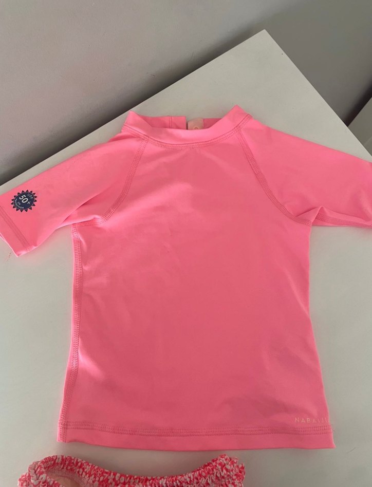 Kız Çocuk Pembe Kısa Kollu Mayo Takımı - Görsel 2