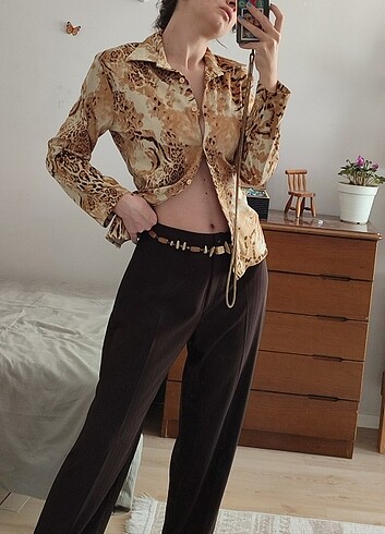 s Beden vintage leopar gömlek