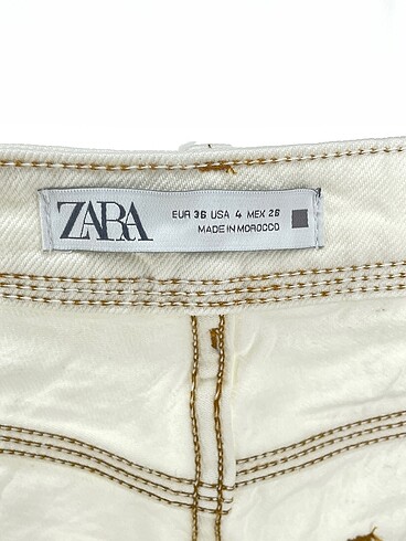 36 Beden beyaz Renk Zara Jean / Kot %70 İndirimli.
