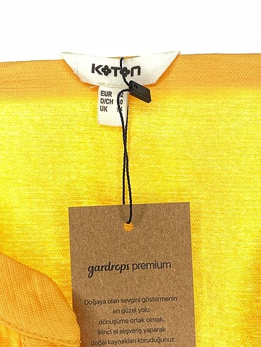 42 Beden sarı Renk Koton Bluz %70 İndirimli.