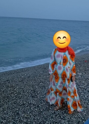 s Beden turuncu Renk Elbise