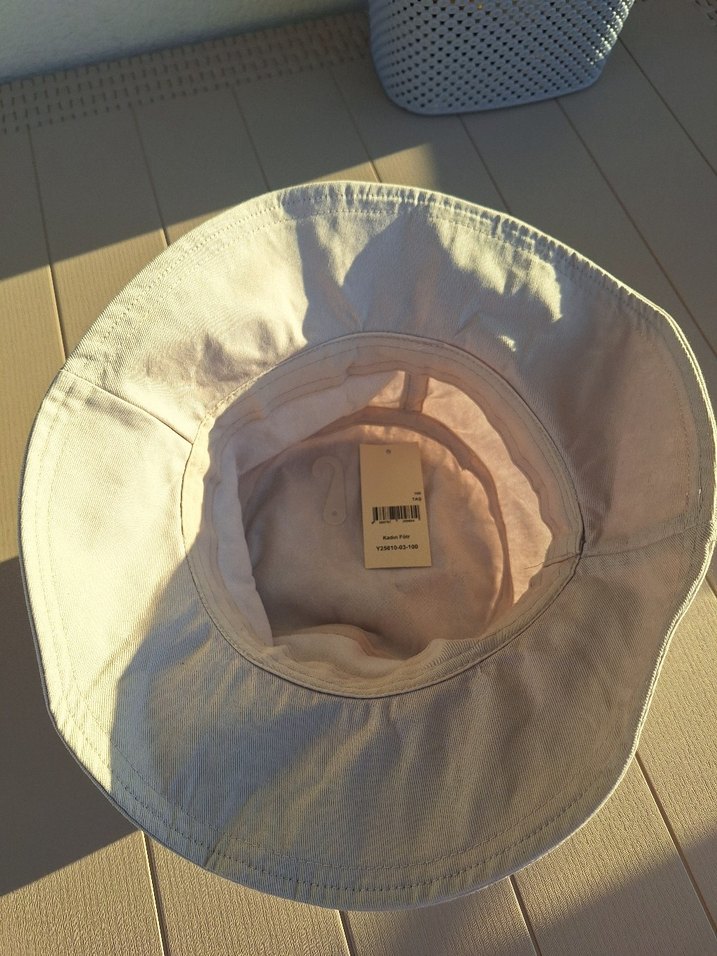 Keten Kumaş Bej Kadın Şapka - Görsel 4