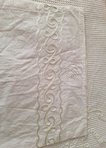 otantik işlemeli Gri Nakışlı Beyaz Yatak Örtüsü,pike takimi - Görsel 9