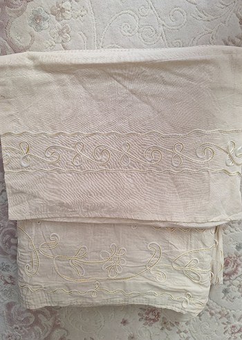 otantik işlemeli Gri Nakışlı Beyaz Yatak Örtüsü,pike takimi - Görsel 10