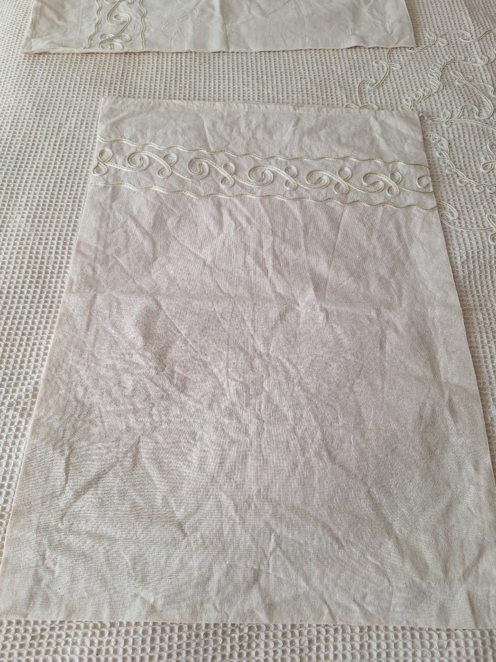 otantik işlemeli Gri Nakışlı Beyaz Yatak Örtüsü,pike takimi - Görsel 5