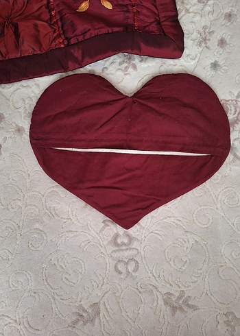 Bordo Nakışlı Yatak Örtüsü Seti - Görsel 16