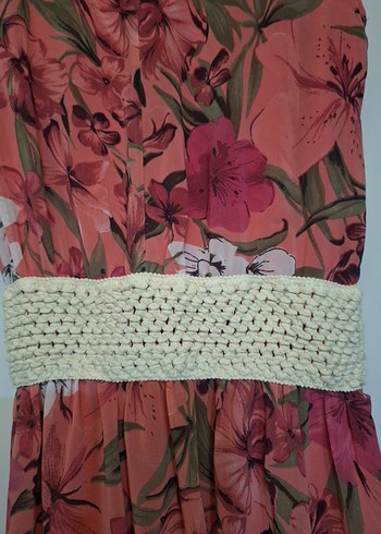 Pembe Bohem Uzun Kolsuz Elbise - Görsel 4