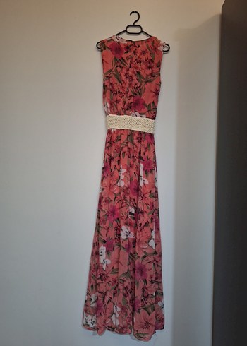 Pembe Bohem Uzun Kolsuz Elbise - Görsel 2