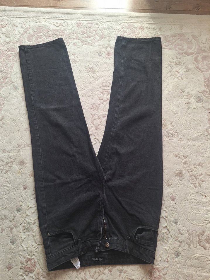 DeFacto Siyah Desenli Düğmeli Kadın Jean - Görsel 5