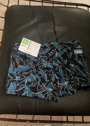 Erkek Çocuk Baskılı Mavi Mayo Şortu - Görsel 3