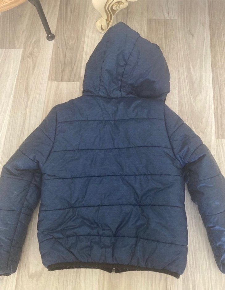 Erkek Çocuk Kapüşonlu Fermuarlı Mavi Mont - Görsel 3