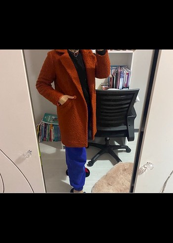 s Beden kırmızı Renk Turuncu Peluş Kaban