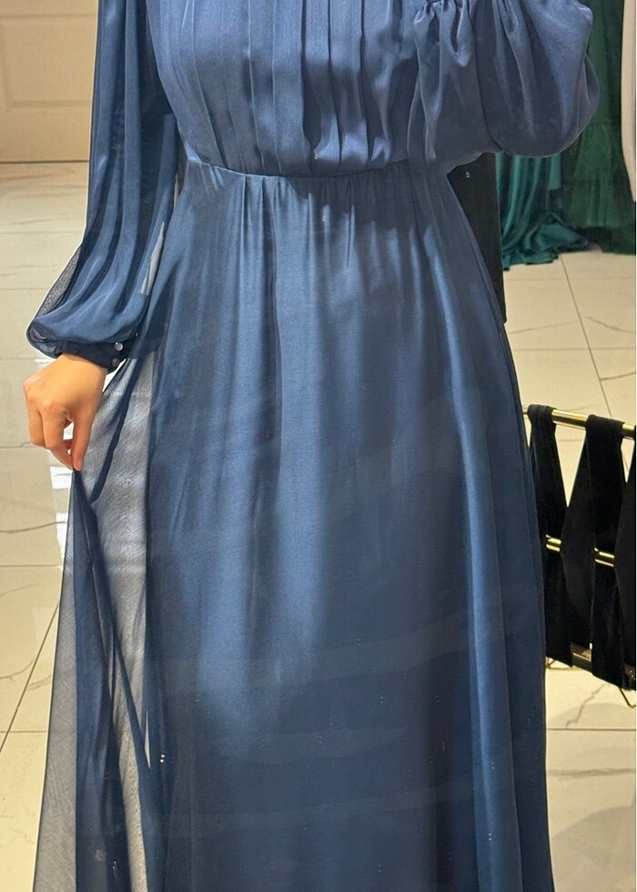 Lacivert abiye - Görsel 4