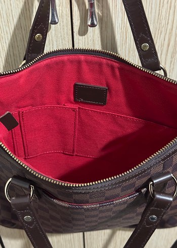 Kahverengi Kareli Deri Kadın Çantası - Görsel 3