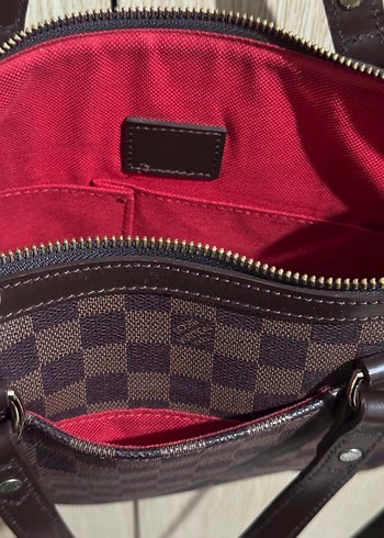 Kahverengi Kareli Deri Kadın Çantası - Görsel 4