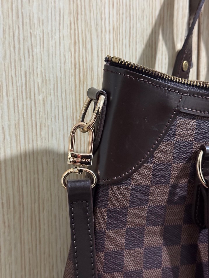 Kahverengi Kareli Deri Kadın Çantası - Görsel 2