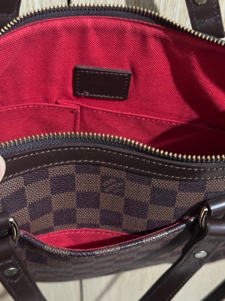 Kahverengi Kareli Deri Kadın Çantası - Görsel 4