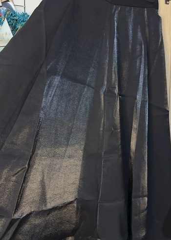 Siyah Parlak Gömlek Etek takım - Görsel 3