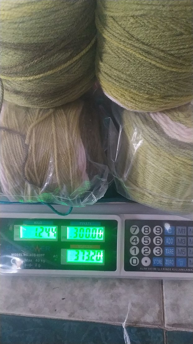 yeşil Ebruli kek ipler 6 yumak - Görsel 2