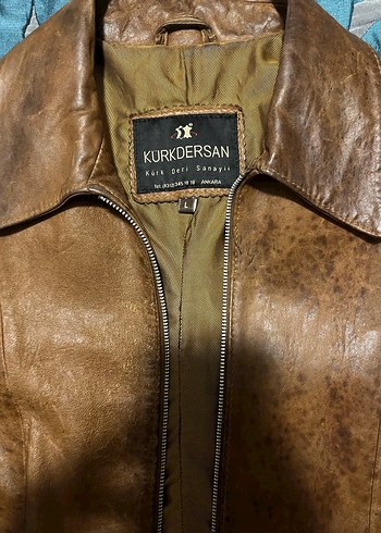Kahverengi Vintage Deri Ceket - Görsel 5