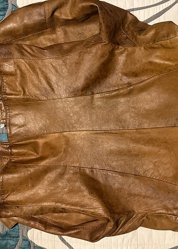 Kahverengi Vintage Deri Ceket - Görsel 6