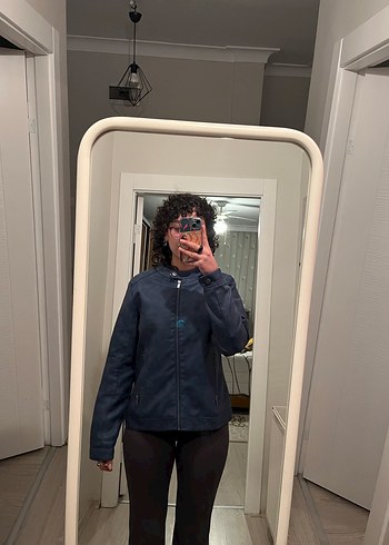 Vintage Mavi Deri Ceket - Görsel 3