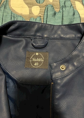 Vintage Mavi Deri Ceket - Görsel 5