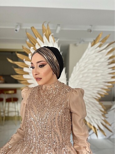 Hazır bone şal Bakır-siyah
