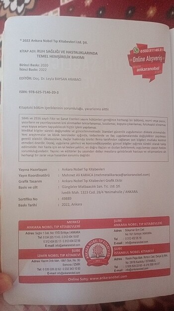 Ruh sağlığı ve hastalıklarında temel hemşirelik bakımı