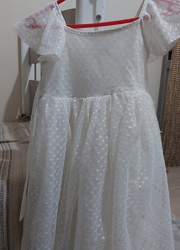 Beyaz gelinlik çocuk elbisesi 6-7 yaş