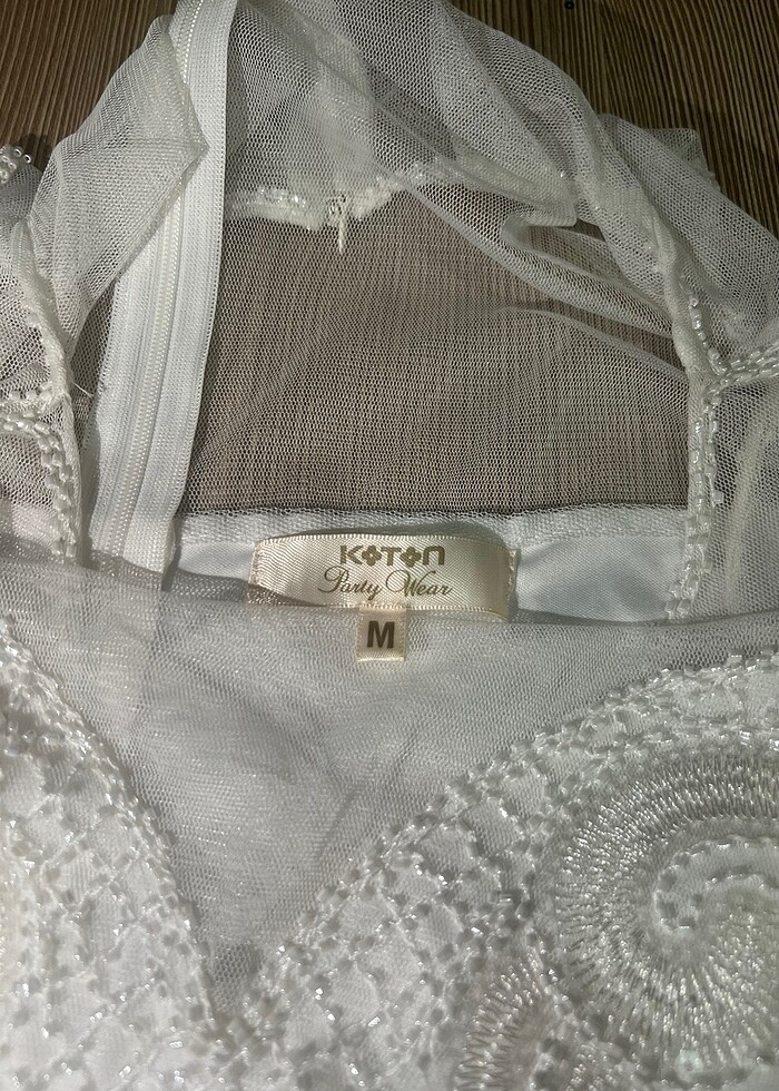 Abiye beyaz taşlı elbise - Görsel 3