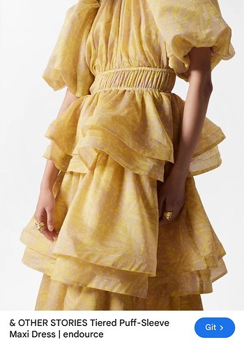 Sarı Vintage Bohem Uzun Elbise - Görsel 3