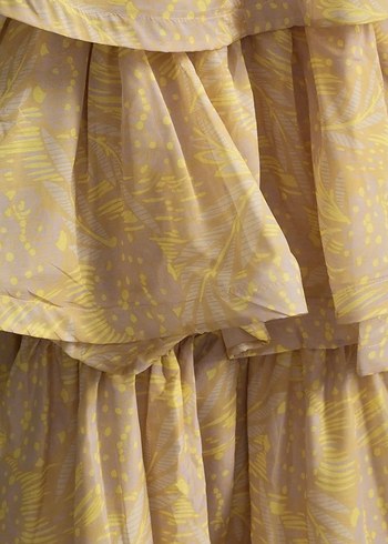 Sarı Vintage Bohem Uzun Elbise - Görsel 2