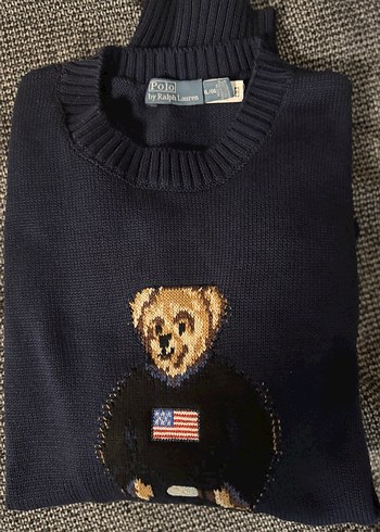 Lacivert Polo Ralph Lauren Ayıcık Desenli Kazak - Görsel 2