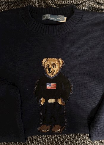 Lacivert Polo Ralph Lauren Ayıcık Desenli Kazak - Görsel 3