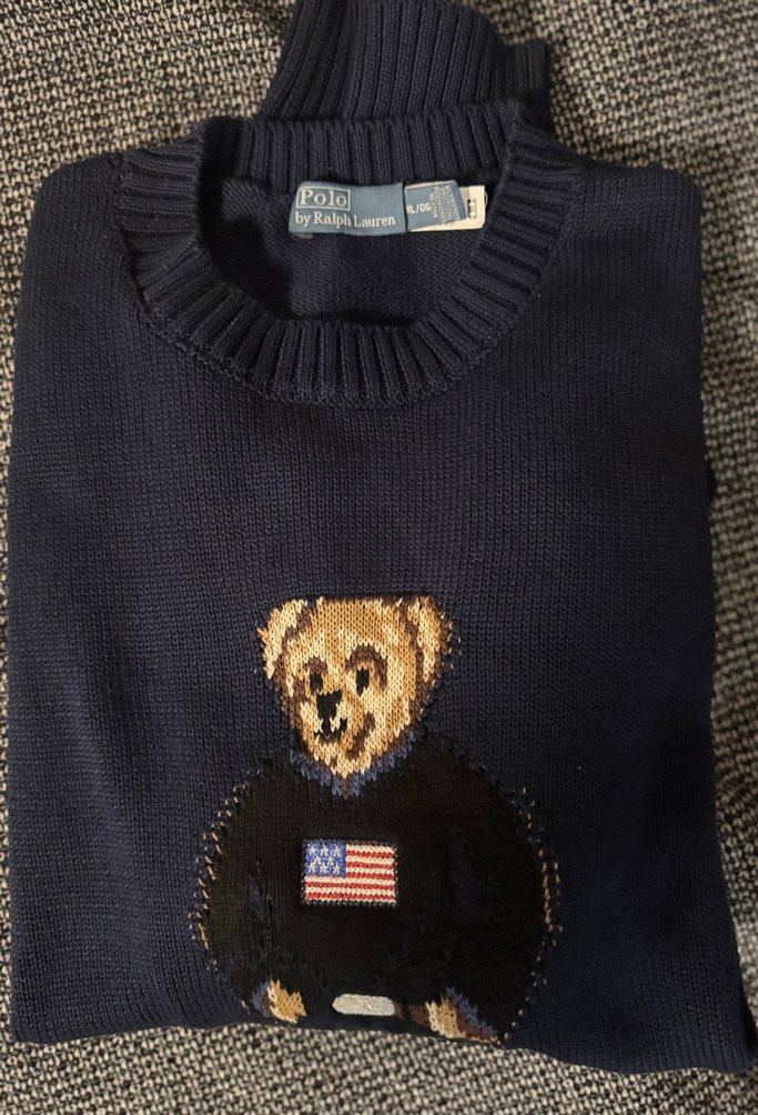 Lacivert Polo Ralph Lauren Ayıcık Desenli Kazak - Görsel 2
