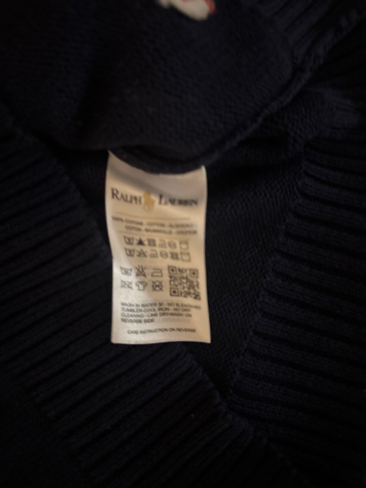 Lacivert Polo Ralph Lauren Ayıcık Desenli Kazak - Görsel 4