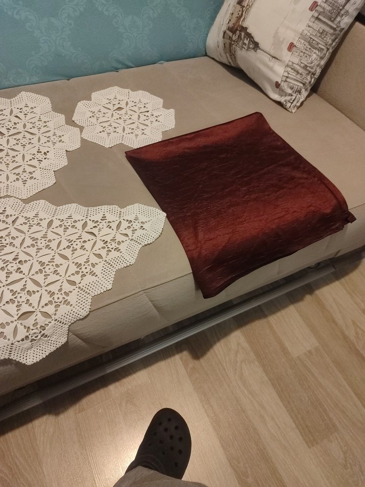 beyaz İşlemeli Örgü Masa Örtüleri Seti - Görsel 5