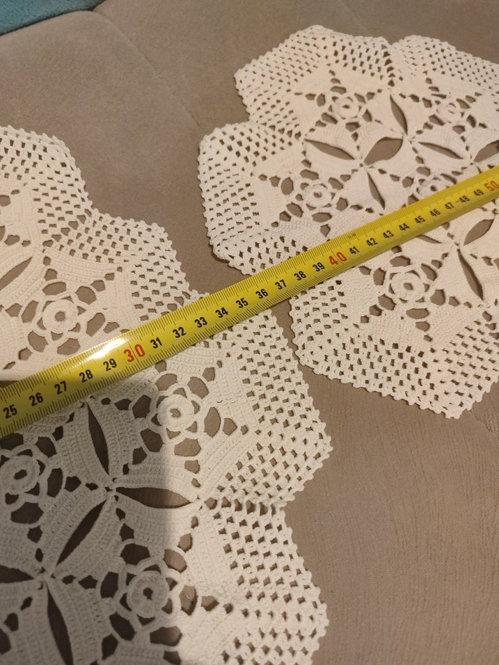 beyaz İşlemeli Örgü Masa Örtüleri Seti - Görsel 3